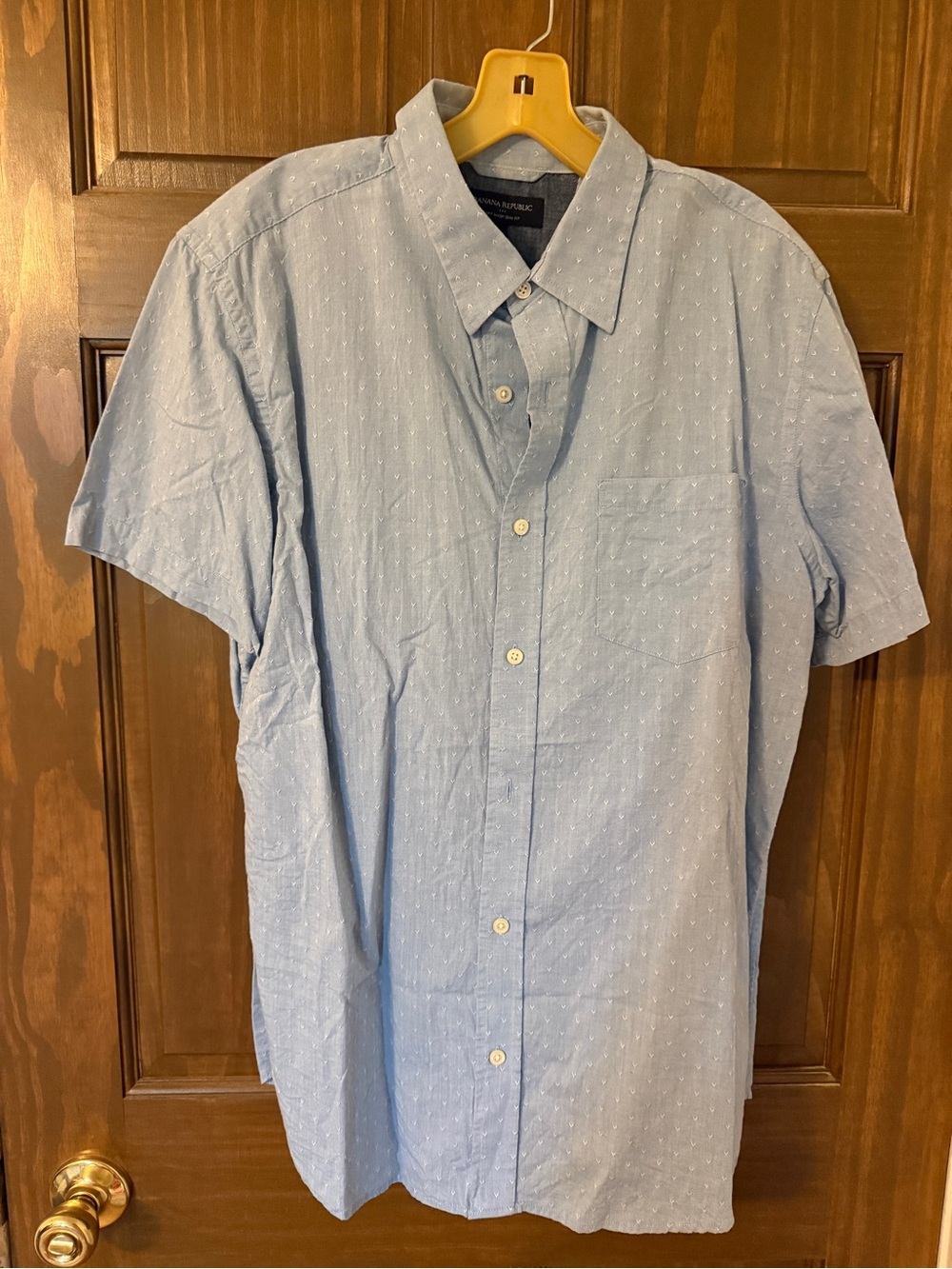 Banana Republic Pale Blue Short-Sleeve Button-Down Shirt